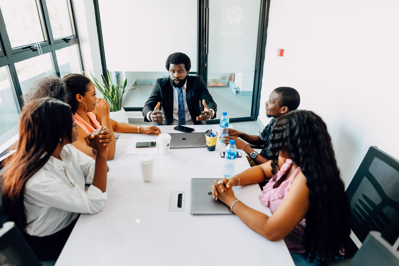 A corporate team meeting in a Lagos office